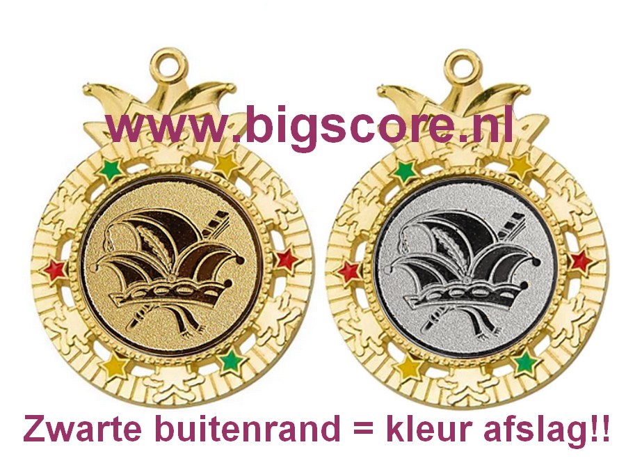 M166 Carnaval medaille goud ingekleurd 